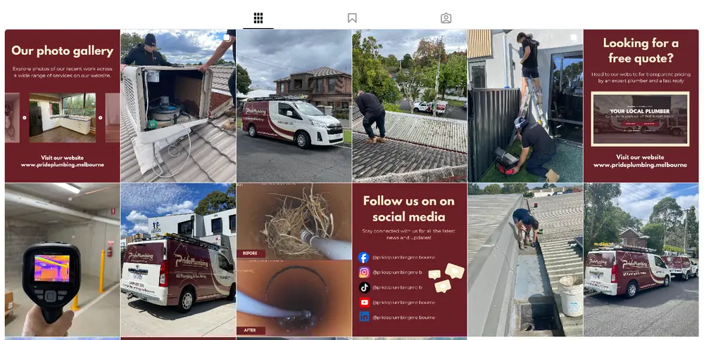 Pride Plumbing Melbourne Instagram Feed